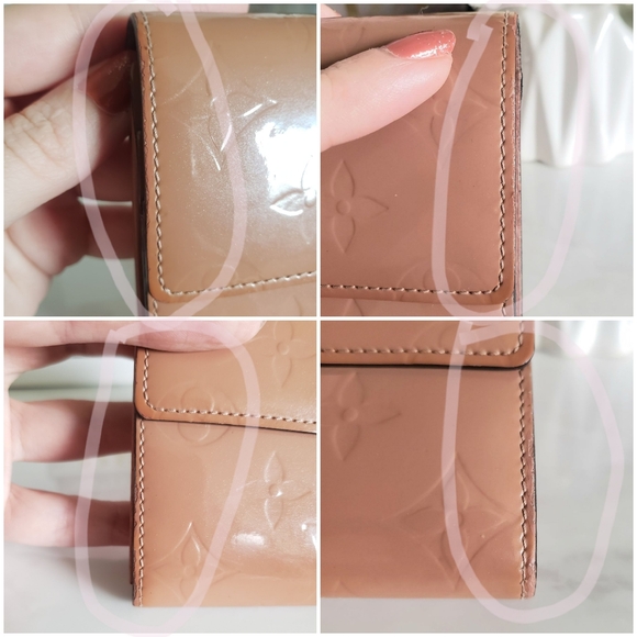 Authentic Pre-owned Louis Vuitton Rose Velours Vernis Flap Wallet - Picture 13 of 16